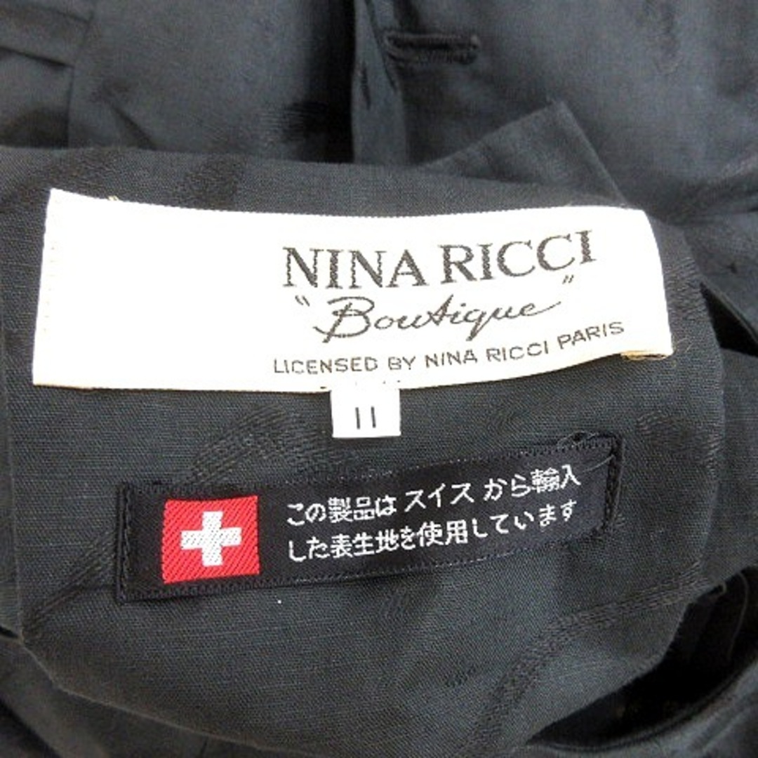 NINA RICCI(ニナリッチ)のニナリッチ シャツ ブラウス 五分袖 タイトスカート ミモレ 刺繍 11 黒 レディースのトップス(その他)の商品写真