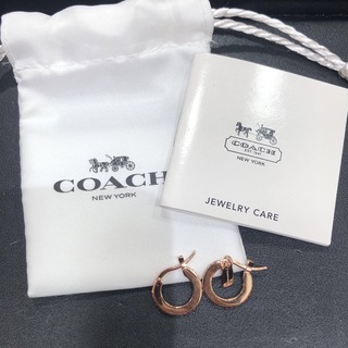 コーチ(COACH)の◆coach ピアス ピンクゴールド 袋付き(ピアス)