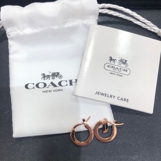 コーチ(COACH)の◆coach ピアス ピンクゴールド 袋付き(ピアス)