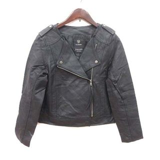 ダブルクローゼット(w closet)のダブルクローゼット ライダースジャケット ダブル フェイクレザー F 黒 ■MO(ライダースジャケット)