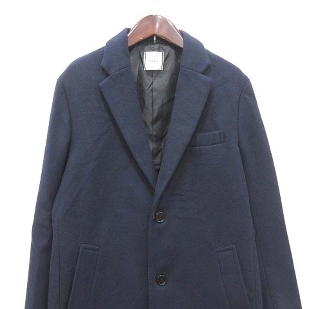 BROWNY(ブラウニー)のブラウニー チェスターコート シングル 総裏地 S 紺 ネイビー ■MO メンズのジャケット/アウター(その他)の商品写真