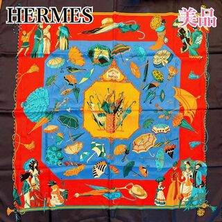 エルメス(Hermes)のエルメススカーフ カレ90OMBRELLES ET PARAPLUIES シルク(バンダナ/スカーフ)