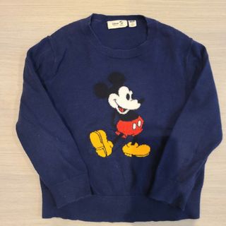 ディズニー(Disney)のみみみ、ミッキーマウスのデザインがうちゅくしい！サイズ110　UNIQL(ニット)