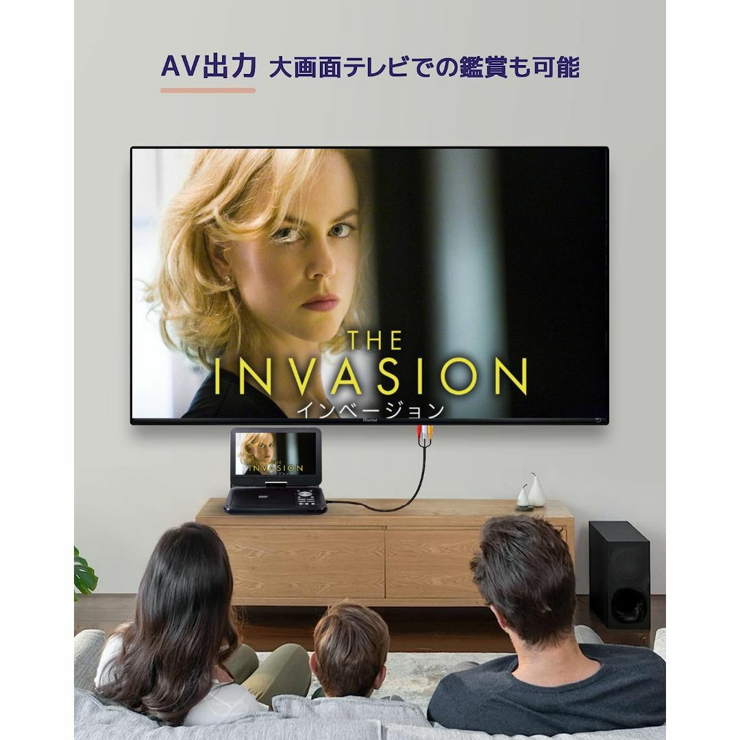 10.1インチポータブルDVDプレイヤー　DVD再生　CPRM　卓上用 スマホ/家電/カメラのテレビ/映像機器(DVDプレーヤー)の商品写真