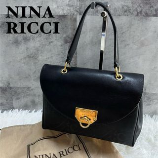 ニナリッチ(NINA RICCI)の美品　NINA RICCハンドバッグ　ブラック　金金具(ハンドバッグ)