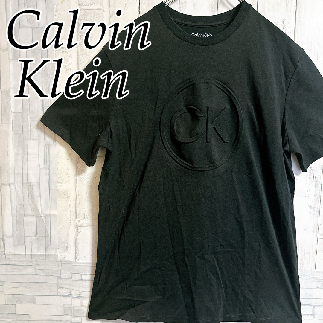 Calvin Klein(カルバンクライン)の【USA輸入】カルバンクライン　Tシャツ 黒　CKロゴ　ユニセックス　Mサイズ レディースのトップス(Tシャツ(半袖/袖なし))の商品写真