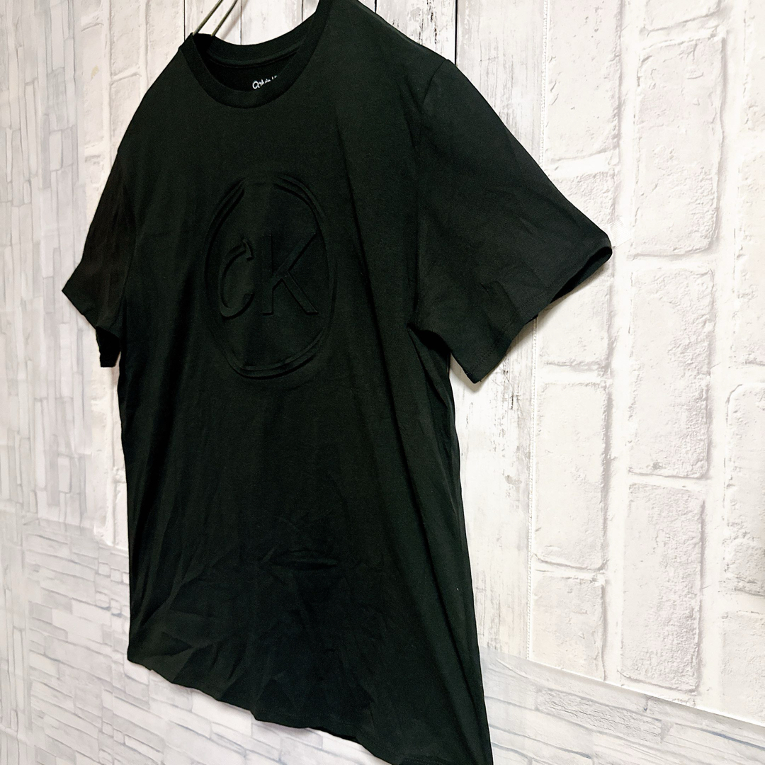 Calvin Klein(カルバンクライン)の【USA輸入】カルバンクライン　Tシャツ 黒　CKロゴ　ユニセックス　Mサイズ レディースのトップス(Tシャツ(半袖/袖なし))の商品写真
