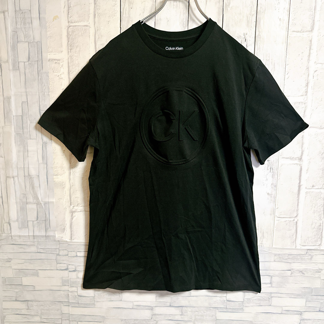 Calvin Klein(カルバンクライン)の【USA輸入】カルバンクライン　Tシャツ 黒　CKロゴ　ユニセックス　Mサイズ レディースのトップス(Tシャツ(半袖/袖なし))の商品写真