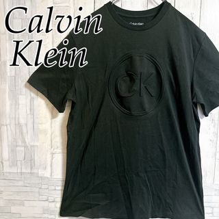 カルバンクライン(Calvin Klein)の【USA輸入】カルバンクライン　Tシャツ 黒　CKロゴ　ユニセックス　Mサイズ(Tシャツ(半袖/袖なし))