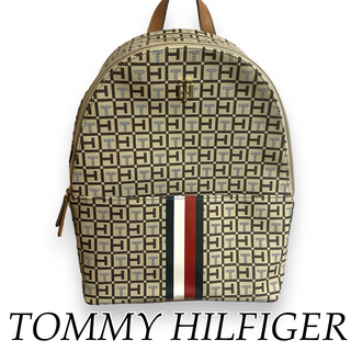 トミーヒルフィガー(TOMMY HILFIGER)の【USA輸入】Tommy Hilfiger かわいいベージュリュック THロゴ(リュック/バックパック)