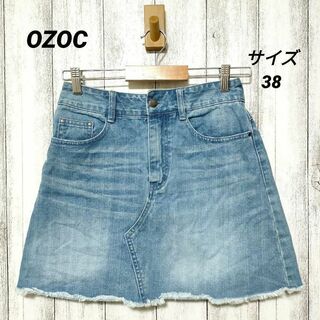 オゾック(OZOC)のOZOC オゾック サイズ38　デニムカットオフ台形スカート(ミニスカート)