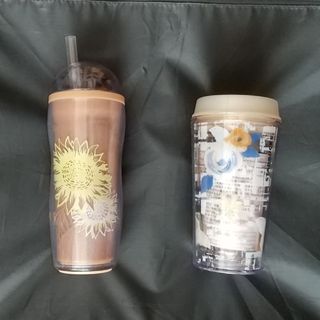 スターバックス(Starbucks)のスタバ プラスチックタンブラー 2個セット フラワーデザイン(タンブラー)