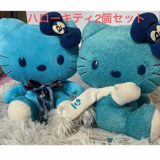 ハローキティ(ハローキティ)の【非売品・希少】ブルーキティ　avexコラボキティ　a-nationブルーキティ(ぬいぐるみ)