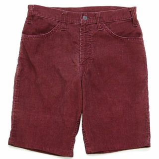 リーバイス(Levi's)の70s Levi'sリーバイス 646 コーデュロイ ショートパンツ カスタム バーガンディ w30★ショーツ ハーフ ビンテージ ユニセックス(ショートパンツ)