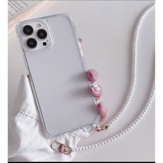 アイフォーン(iPhone)のスマホケース ストラップ ショルダー 肩掛け iPhone8 7 SE 韓国(iPhoneケース)