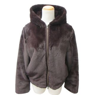 ヴィンス VINCE 美品 エコファーパーカー ブルゾン 茶 XS STK