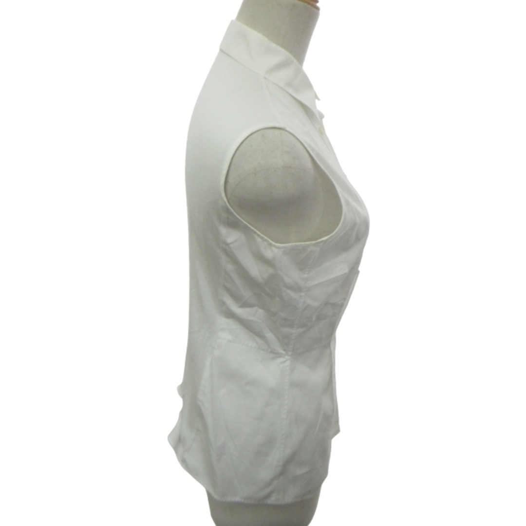 Jil Sander(ジルサンダー)のジルサンダー ノースリーブシャツ ブラウス 白 約XSサイズ IBO46 レディースのトップス(シャツ/ブラウス(半袖/袖なし))の商品写真