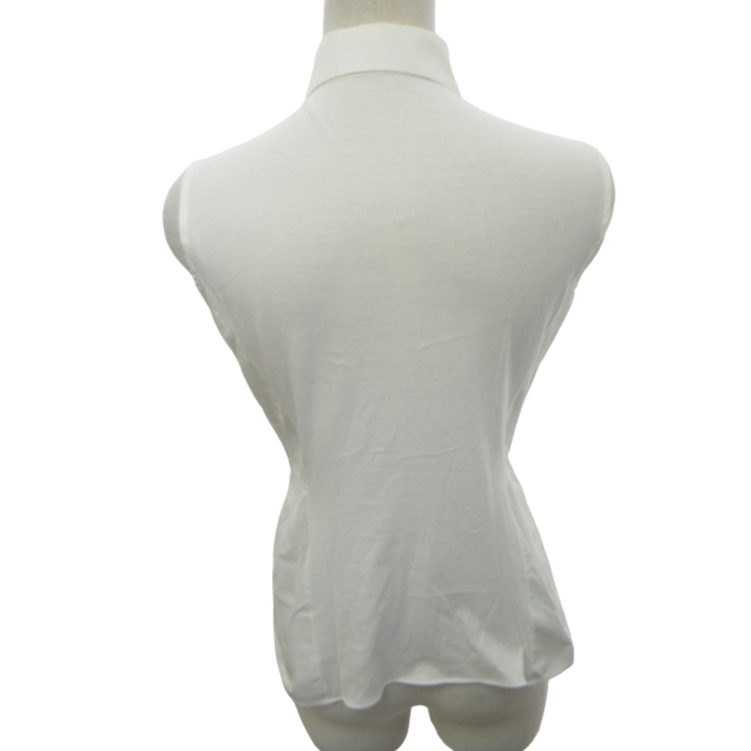 Jil Sander(ジルサンダー)のジルサンダー ノースリーブシャツ ブラウス 白 約XSサイズ IBO46 レディースのトップス(シャツ/ブラウス(半袖/袖なし))の商品写真