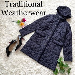 トラディショナルウェザーウェア(TRADITIONAL WEATHERWEAR)の【美品】トラディショナルウェザー　キルティングコート　レオパードボア(ロングコート)