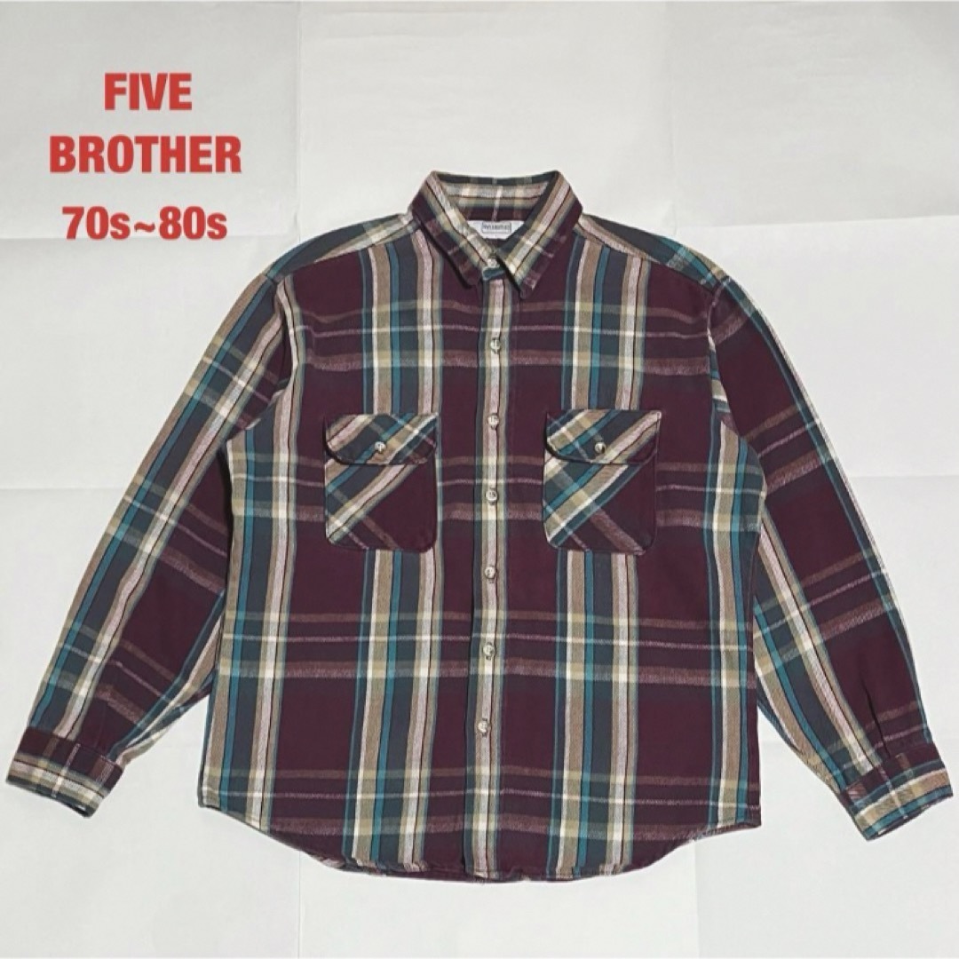 数量限定 【希少】FIVE □ BROTHER ファイブブラザー ネルシャツ USA製