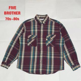 ファイブブラザー(FIVE BROTHER)の【希少】FIVE BROTHER　ファイブブラザー　ネルシャツ　USA製　70s(シャツ)