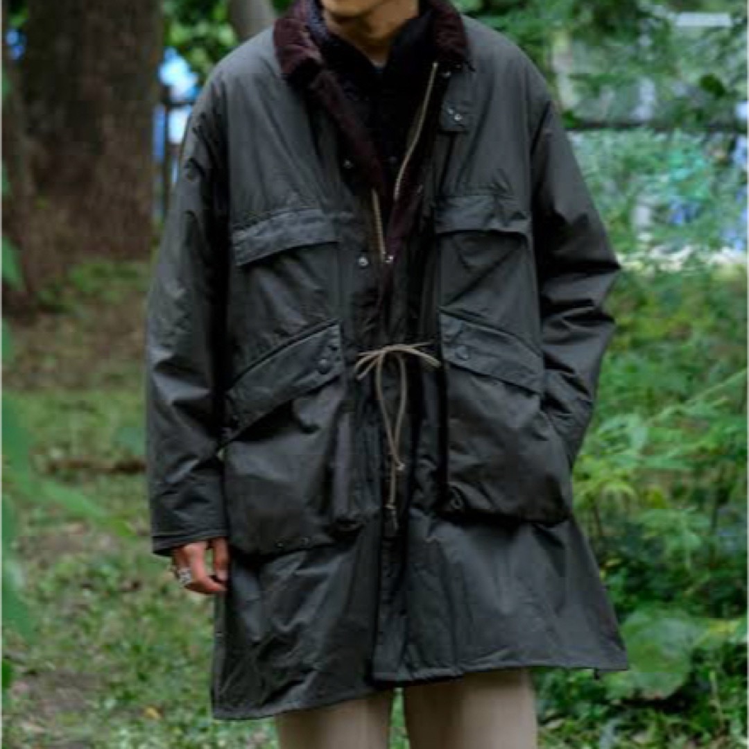 Barbour(バーブァー)のKaptain Sunshine×Barbour オイルドコート 38 メンズのジャケット/アウター(ステンカラーコート)の商品写真