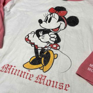 ディズニー(Disney)のDisney ディズニー Minnie ミニーマウス 七分袖 ラグランTシャツ(キャラクターグッズ)