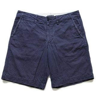 ポロラルフローレン(POLO RALPH LAUREN)の00s POLO JEANSポロ ジーンズ ラルフローレン USED加工 コットン チノ ショートパンツ 紺 36★ショーツ ハーフ オールド チノパン(ショートパンツ)