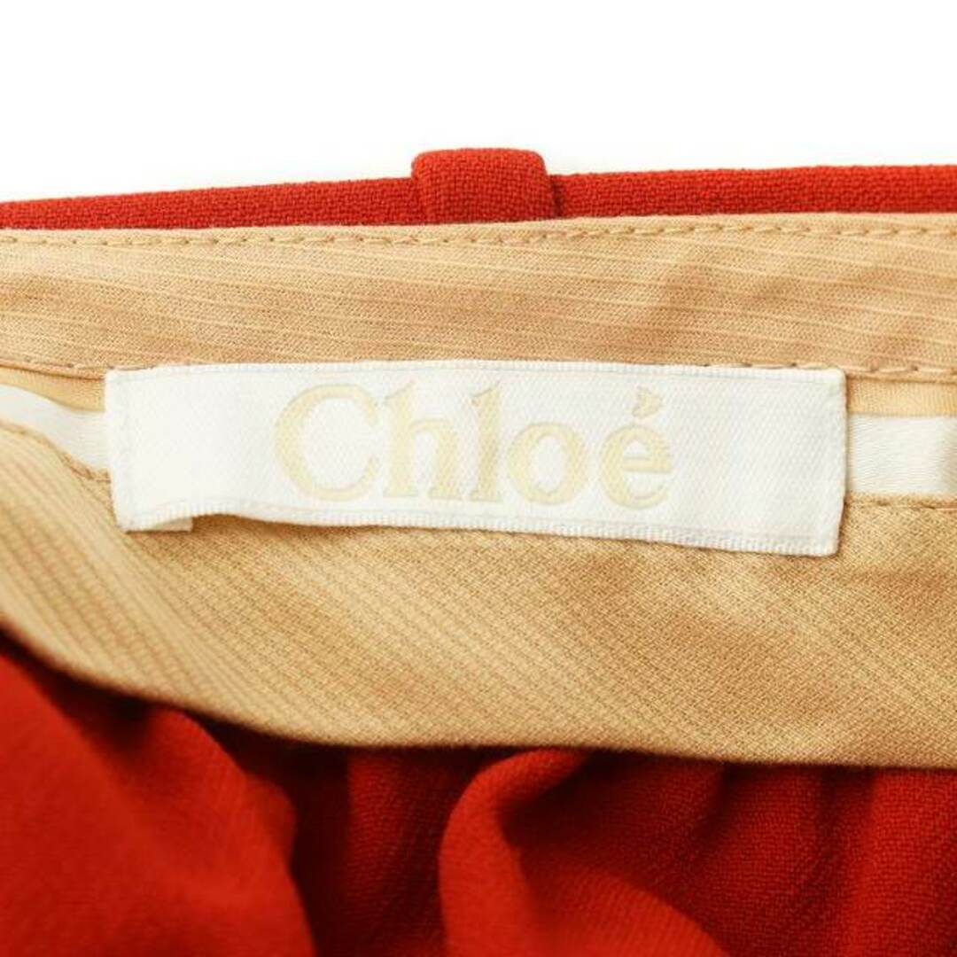 Chloe(クロエ)のクロエ CHLOE フレアスカート バックジップ ミドル ひざ丈 34 XS 赤 レディースのスカート(ひざ丈スカート)の商品写真