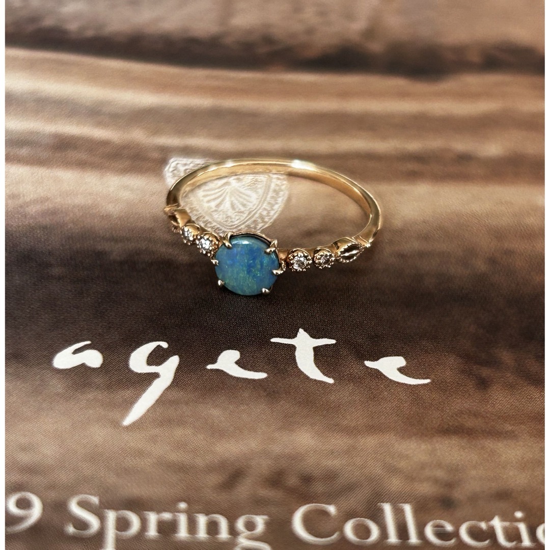 agete(アガット)のagete タブレットオパールK10リング ✨11号 レディースのアクセサリー(リング(指輪))の商品写真