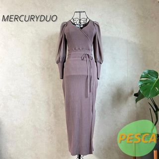 マーキュリーデュオ(MERCURYDUO)の【美品】マーキュリーデュオ　ニットワンピース(ロングワンピース/マキシワンピース)