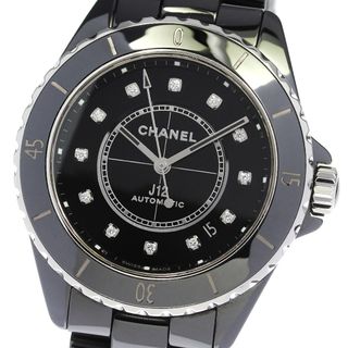 シャネル(CHANEL)のシャネル CHANEL H5702 J12 黒セラミック 38MM 12Pダイヤ 自動巻き メンズ 美品 _793790(腕時計(アナログ))