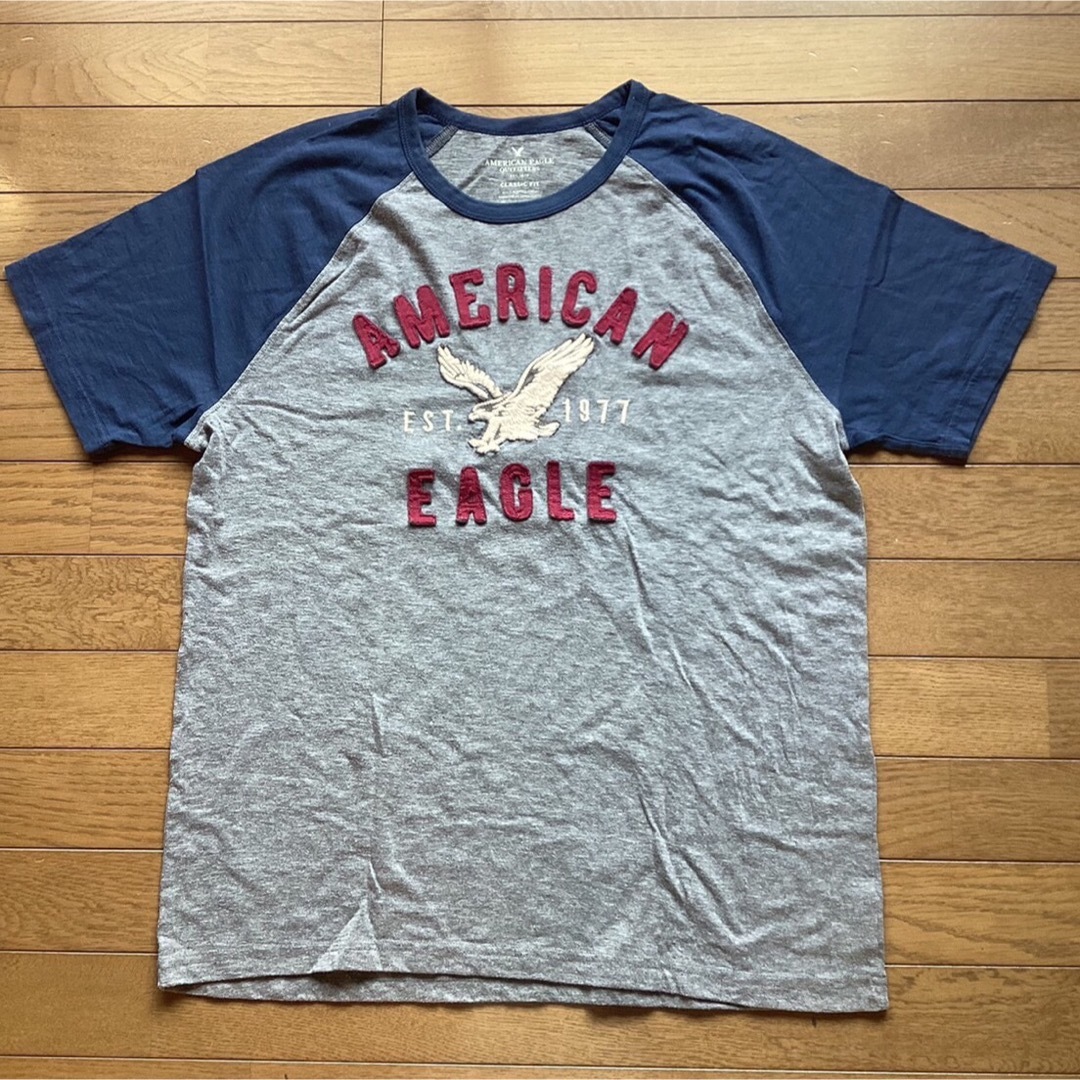 American Eagle(アメリカンイーグル)のアメリカンイーグル　メンズ　Tシャツ　US Lサイズ　グレー　アメリカで購入 メンズのトップス(Tシャツ/カットソー(半袖/袖なし))の商品写真