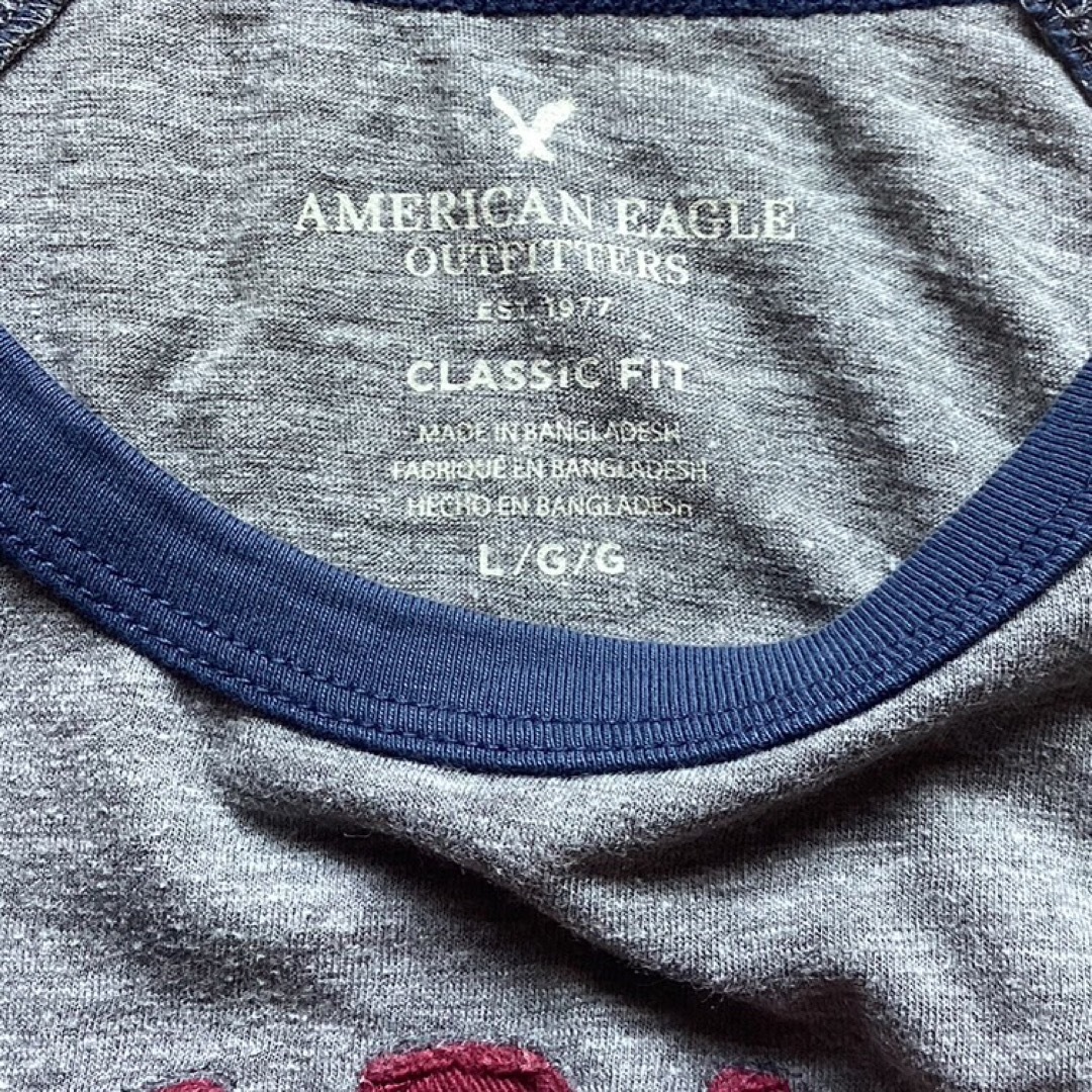 American Eagle(アメリカンイーグル)のアメリカンイーグル　メンズ　Tシャツ　US Lサイズ　グレー　アメリカで購入 メンズのトップス(Tシャツ/カットソー(半袖/袖なし))の商品写真