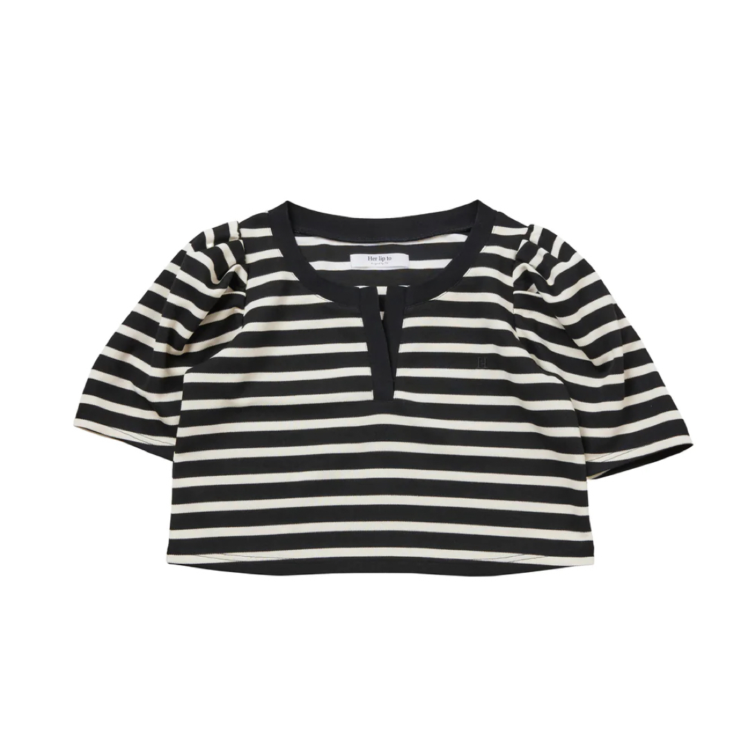 herlipto Saint-Louis Striped Top BLACKカラーBlack