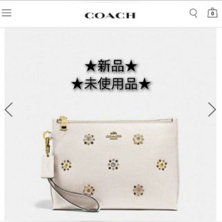 【未使用品】コーチ COACH  クラッチバッグ  フラワー 72399 白