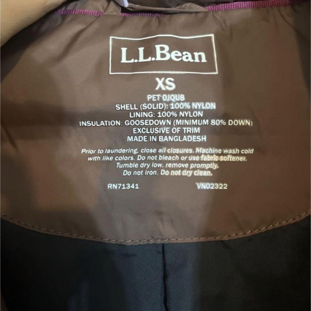 L.L.Bean(エルエルビーン)の美品◎ LL BEAN ダウンベスト ブラウン XS クリーニング済 レディースのジャケット/アウター(ダウンベスト)の商品写真