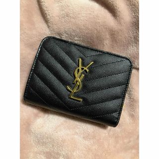 サンローラン(Saint Laurent)のysl 財布　２つ折り　黒　サンローラン(財布)