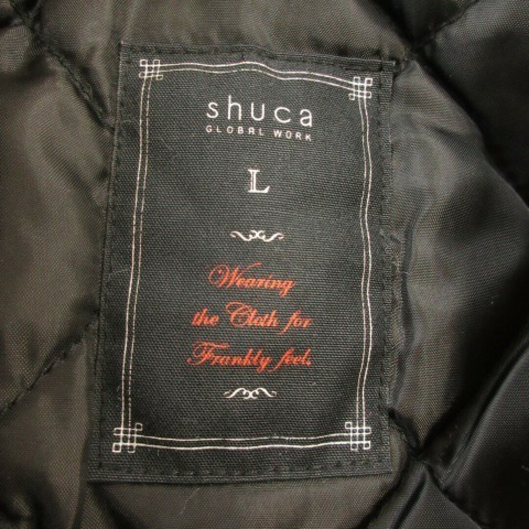 shuca(シュカ)のシュカ ジャケット シャツ 中綿 ウール混 袖リブ 裾ラウンド ネップ L 茶 レディースのジャケット/アウター(ブルゾン)の商品写真