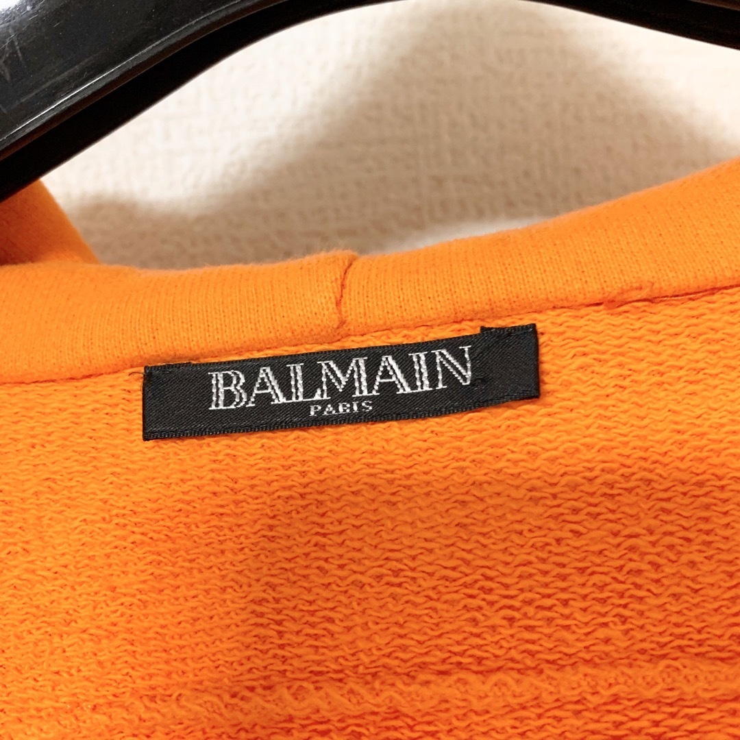 BALMAIN(バルマン)のBALMAIN バルマン ジップアップ パーカー オレンジ L メンズのトップス(パーカー)の商品写真