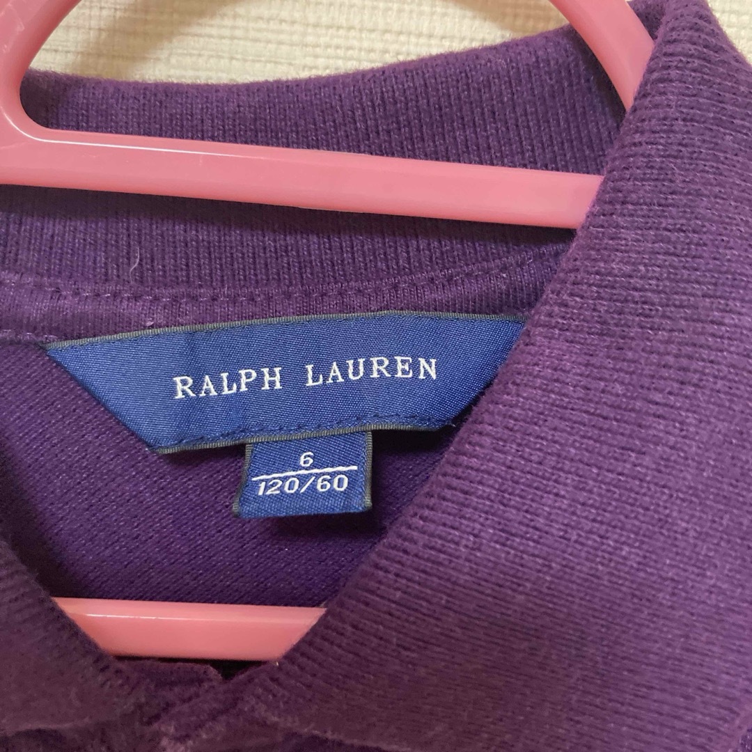 Ralph Lauren(ラルフローレン)のラルフローレン　女の子　長袖　ワンポイント　ワンピース　紫　120 キッズ/ベビー/マタニティのキッズ服女の子用(90cm~)(ワンピース)の商品写真