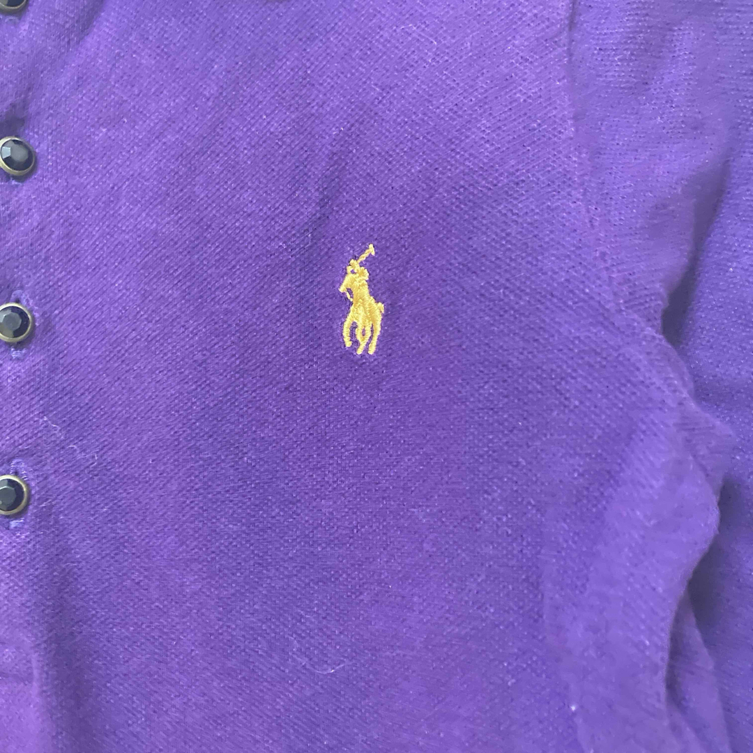 Ralph Lauren(ラルフローレン)のラルフローレン　女の子　長袖　ワンポイント　ワンピース　紫　120 キッズ/ベビー/マタニティのキッズ服女の子用(90cm~)(ワンピース)の商品写真