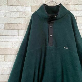 ウールリッチ(WOOLRICH)のウールリッチ ハーフスナップ フリース メキシコ製 ポーラテック 刺繍 緑 XL(ブルゾン)