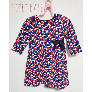 プチバトー(PETIT BATEAU)の【86】新品　プチバトー　長袖　花柄　ワンピース(ワンピース)