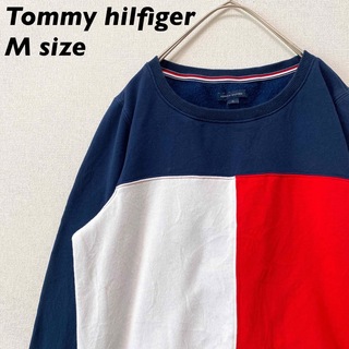 トミーヒルフィガー(TOMMY HILFIGER)のトミーヒルフィガー　スウェット　トレーナー　フラッグロゴ　男女兼用　Mサイズ(スウェット)
