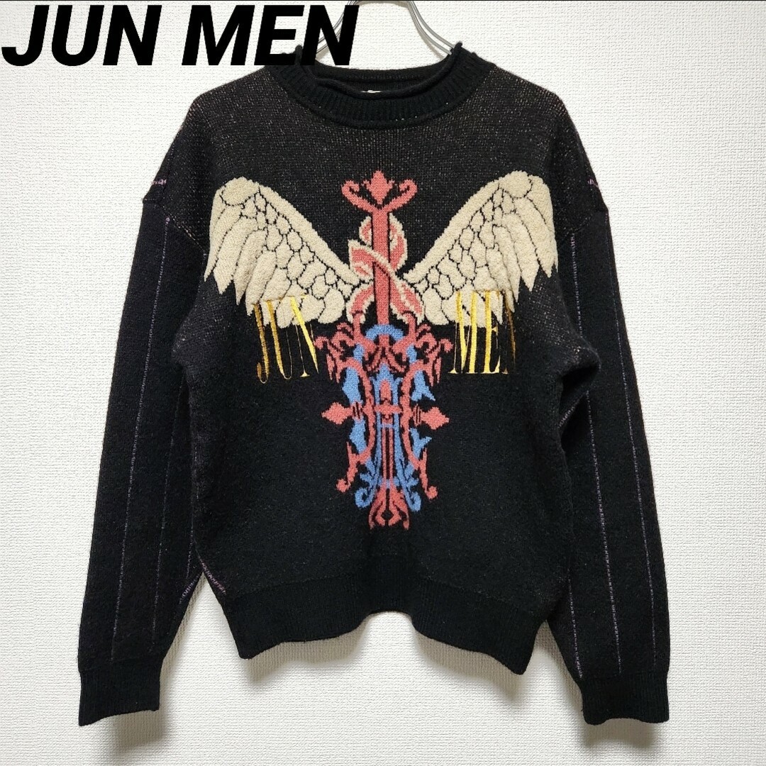 希少デザイン Vintage y2k 00s JUN MEN 肉厚ニット-着丈