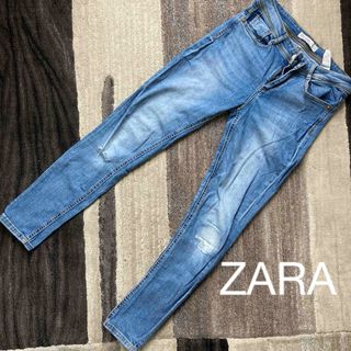 ザラ(ZARA)の【送料無料】ZARA ザラ　デニム　ジーンズ　スキニー　ダメージ　サイズ06(デニム/ジーンズ)