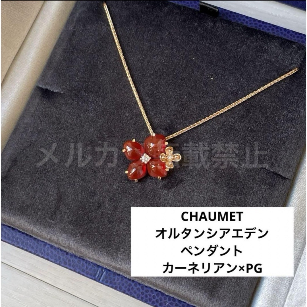 CHAUMET(ショーメ)の美品　ショーメ　オルタンシア　エデン　ペンダント　ネックレス　カーネリアン　pg レディースのアクセサリー(ネックレス)の商品写真