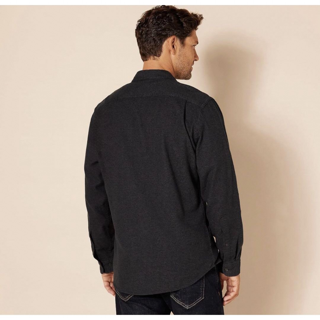 【メンズ 長袖】フランネルシャツ 2ポケット スリムフィット ブラック メンズのトップス(シャツ)の商品写真