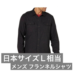 【メンズ 長袖】フランネルシャツ 2ポケット スリムフィット ブラック(シャツ)
